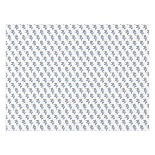 Licht blauw en wit Baby shower Tafelkleed (Voorkant (Horizontaal))