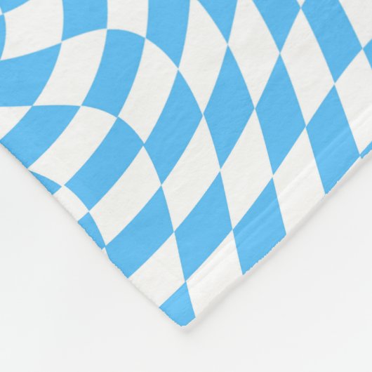Licht blauw en wit Chic Warped Gecontroleerd Patro Fleece Deken (Hoek)