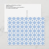 Licht blauw en wit diamantpatroon briefkaart (Voorkant / Achterkant)