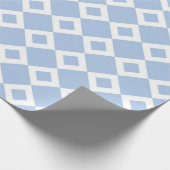 Licht blauw en wit diamantpatroon cadeaupapier (Hoek)