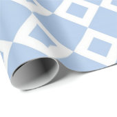 Licht blauw en wit diamantpatroon cadeaupapier (Rol Hoek)