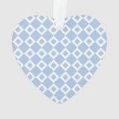 Licht blauw en wit diamantpatroon ornament (achterkant)