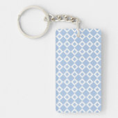 Licht blauw en wit diamantpatroon sleutelhanger (Voorkant)
