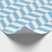 Licht Blauw en Wit Extra Groot Herringbone Cadeaupapier (Hoek)