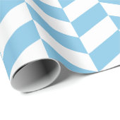 Licht Blauw en Wit Extra Groot Herringbone Cadeaupapier (Rol Hoek)