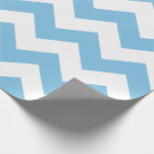 Licht blauw en wit Extra Grote Chevron Cadeaupapier (Hoek)