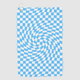 Licht blauw en wit Gecontroleerd Controlebord Patr Golfhanddoek