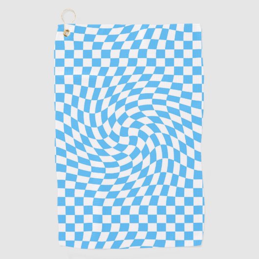 Licht blauw en wit Gecontroleerd Controlebord Patr Golfhanddoek (Voorkant)
