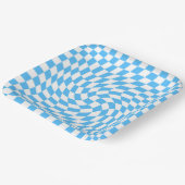 Licht blauw en wit Gecontroleerd Controlebord Patr Papieren Bordje (Gebogen)