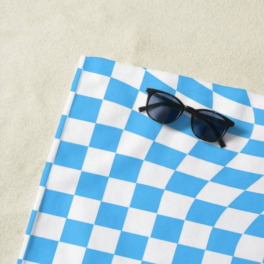 Licht blauw en wit Gecontroleerd Controlebord Patr Strandlaken (In situ)