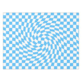 Licht blauw en wit Gecontroleerd Controlebord Patr Tafelkleed (Voorkant (Horizontaal))