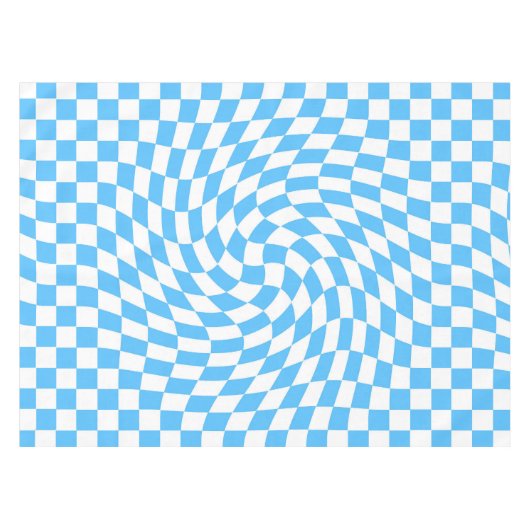 Licht blauw en wit Gecontroleerd Controlebord Patr Tafelkleed (Voorkant (Horizontaal))