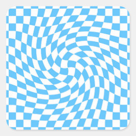 Licht blauw en wit Gecontroleerd Controlebord Patr Vierkante Sticker