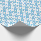 Licht blauw en wit Gecontroleerd Patroon met hart Cadeaupapier (Hoek)