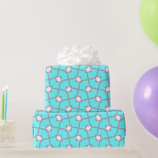 Licht blauw en wit geometrisch patroon cadeaupapier