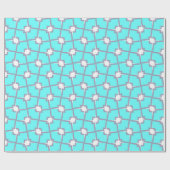 Licht blauw en wit geometrisch patroon cadeaupapier (Vlak)