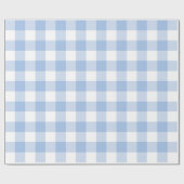 Licht blauw en wit geplakt gingham-pakpapier cadeaupapier (Vlak)