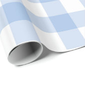 Licht blauw en wit geplakt gingham-pakpapier cadeaupapier (Rol Hoek)