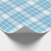 Licht blauw en wit geplakt |Groot patroon| Cadeaupapier (Hoek)