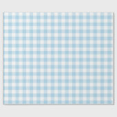 Licht blauw en wit gingham-omslagpapier cadeaupapier (Vlak)