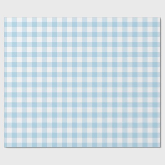 Licht blauw en wit gingham-omslagpapier cadeaupapier (Vlak)