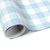 Licht blauw en wit gingham-omslagpapier cadeaupapier (Rol Hoek)