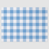 Licht blauw en wit Gingham Patroonpapier Tissuepapier (Voorkant)