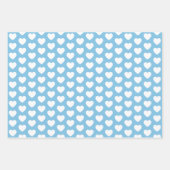 Licht blauw en wit hart inpakpapier vel (Voorkant 2)