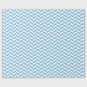 Licht blauw en Wit Herringbone Wrapping Paper Cadeaupapier (Vlak)