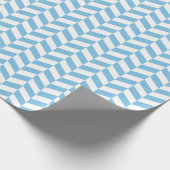 Licht blauw en Wit Herringbone Wrapping Paper Cadeaupapier (Hoek)