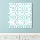 Licht blauw en wit kunstdeco moderne wandkunst canvas afdruk (Insitu (Houten vloer))