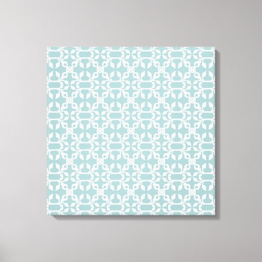 Licht blauw en wit kunstdeco moderne wandkunst canvas afdruk (Voorkant)