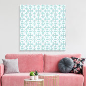 Licht blauw en wit kunstdeco moderne wandkunst canvas afdruk (Insitu (Woonkamer))