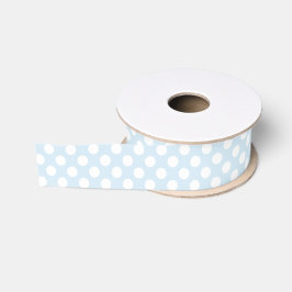 Licht blauw en wit poka Dot Ribbon Grosgrain Lint