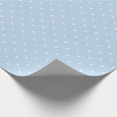 Licht blauw en wit poladopapier cadeaupapier (Hoek)