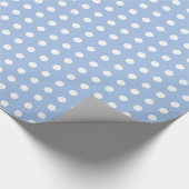 Licht blauw en wit poladopapier cadeaupapier (Hoek)