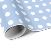 Licht blauw en wit poladopapier cadeaupapier (Rol Hoek)