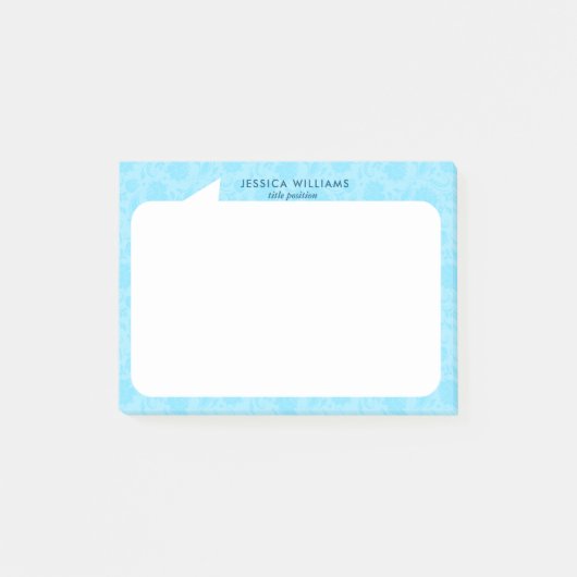 Licht blauw en wit praten bubble Custom Name Post-it® Notes (Voorkant)