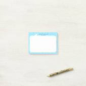 Licht blauw en wit praten bubble Custom Name Post-it® Notes (Op bureau)
