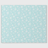 Licht blauw en witte feestelijke kerstsnowflakes cadeaupapier (Vlak)