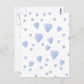Licht blauw en witte liefde harten patroon. briefkaart (Voorkant / Achterkant)
