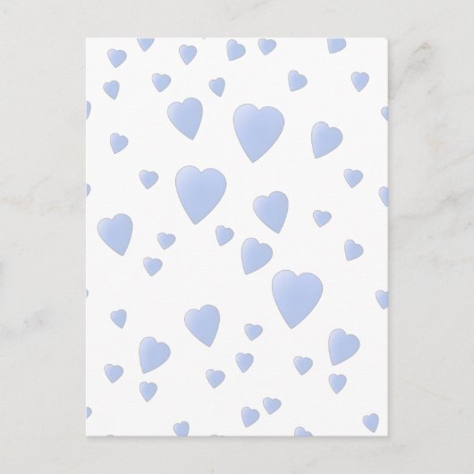 Licht blauw en witte liefde harten patroon. briefkaart (Voorkant)