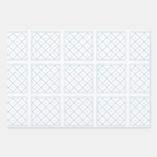 Licht Blauw en Witte Lijnen Gesorteerd Inpakpapier Vel (Voorkant 2)