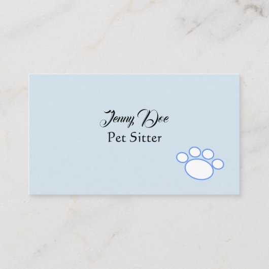 Licht blauw en witte Visitekaartjes (Achterkant)