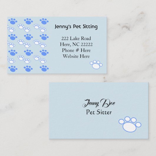 Licht blauw en witte Visitekaartjes (Voorkant / Achterkant)