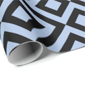 Licht blauw en zwart cadeaupapier (Rol Hoek)