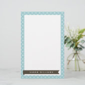 Licht blauw Fancy cirkels Patroonbakkerij Briefpapier (Staand voorkant)