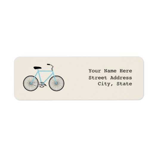 Licht blauw fietsenadres etiket (Voorkant)