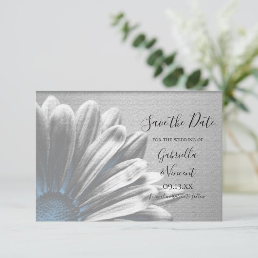Licht Blauw Floral Hoogtepunten Bieden de Datum sp Save The Date (Staand voorkant)