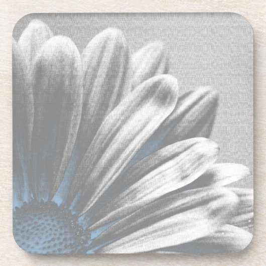 Licht Blauw Floral Hoogtepunten Drankjes Onderzetter (Voorkant)